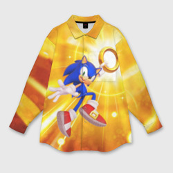 Женская рубашка oversize 3D Sonic