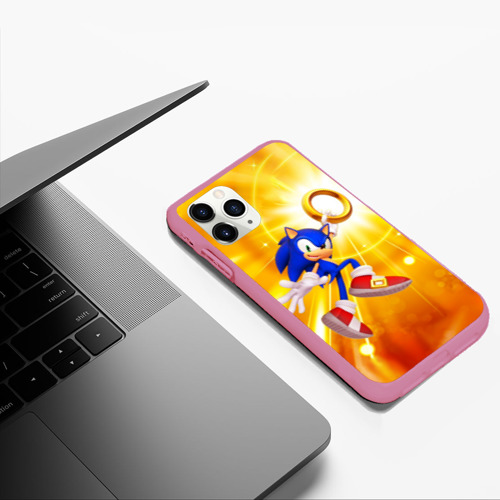 Чехол для iPhone 11 Pro Max матовый Sonic, цвет малиновый - фото 5