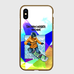 Чехол для iPhone XS Max матовый Сноуборд