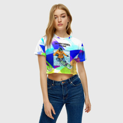 Женская футболка Crop-top 3D Сноуборд - фото 2