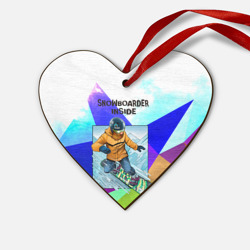 Деревянная игрушка Сердце Сноуборд