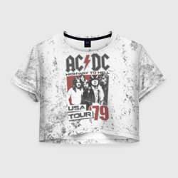 Женская футболка Crop-top 3D AC/DC