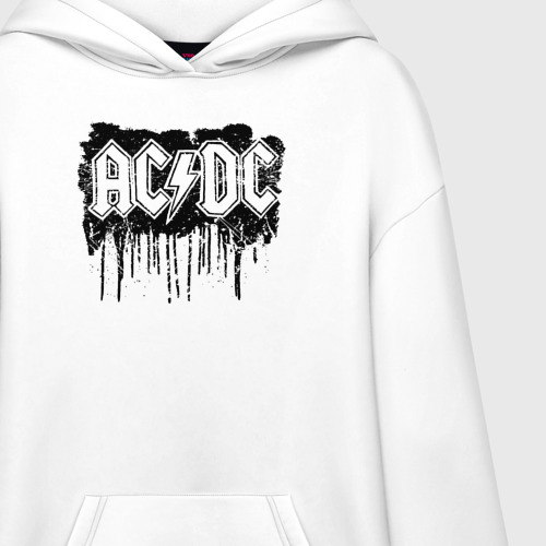 Худи SuperOversize хлопок AC/DC, цвет белый - фото 3