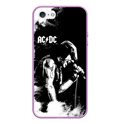 Чехол для iPhone 5/5S матовый AC/DC, цвет сиреневый