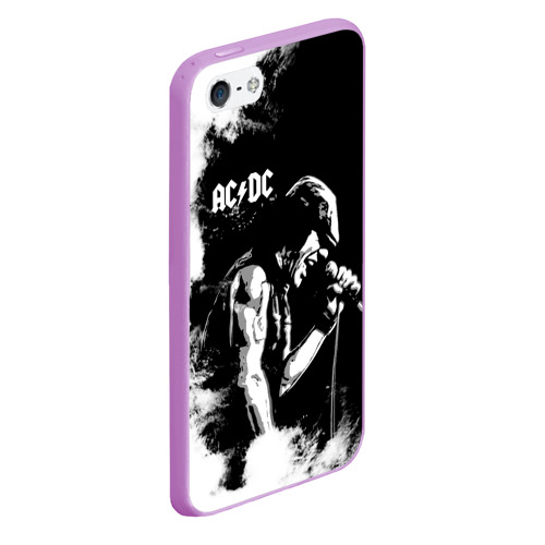 Чехол для iPhone 5/5S матовый AC/DC, цвет сиреневый - фото 3