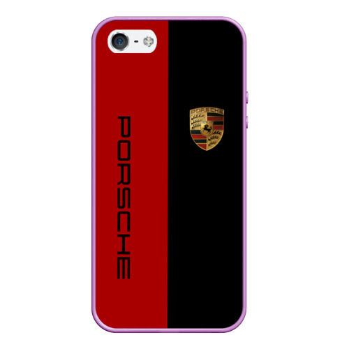 Чехол для iPhone 5/5S матовый Porsche, цвет сиреневый