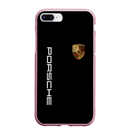 Чехол для iPhone 7Plus/8 Plus матовый Porsche Порше, цвет розовый