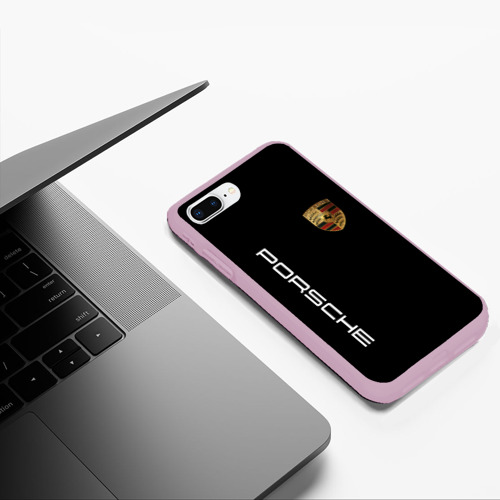 Чехол для iPhone 7Plus/8 Plus матовый Porsche Порше, цвет розовый - фото 5