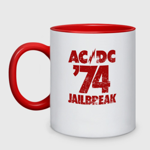 Кружка двухцветная AC/DC 74 jailbreak, цвет белый + красный