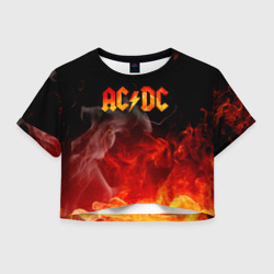 Женская футболка Crop-top 3D AC/DC