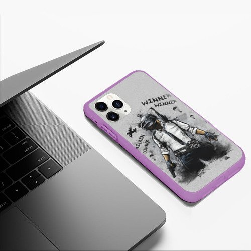 Чехол для iPhone 11 Pro Max матовый PUBG, цвет фиолетовый - фото 5