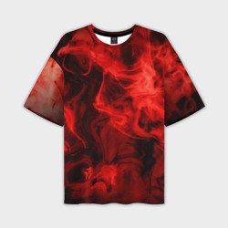 Красный дым – Мужская футболка oversize 3D с принтом купить со скидкой в -50%