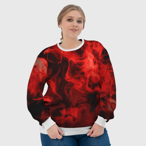 Женский свитшот 3D Красный дым, цвет 3D печать - фото 6