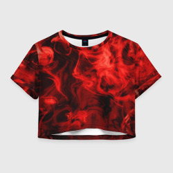 Женская футболка Crop-top 3D Красный дым