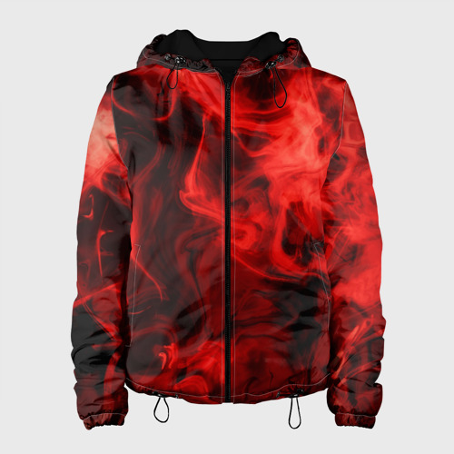 Женская куртка 3D Красный дым, цвет черный