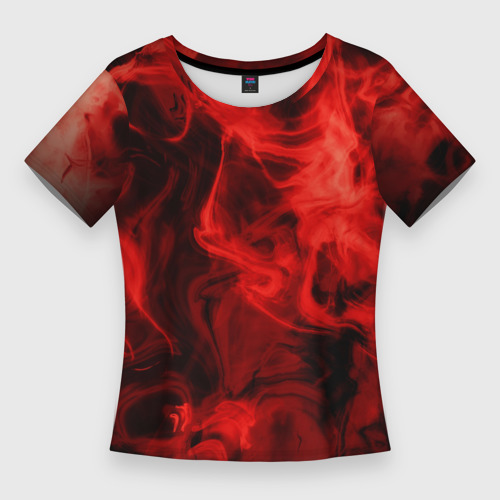 Женская футболка 3D Slim Красный дым