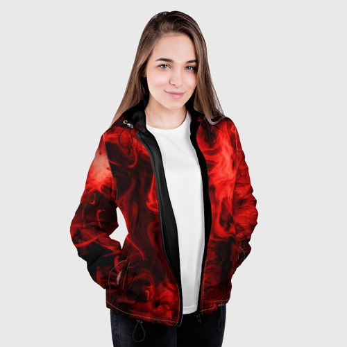 Женская куртка 3D Красный дым, цвет черный - фото 4