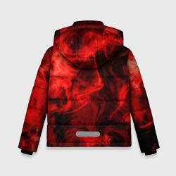 Куртка с принтом Красный дым для любого человека, вид сзади №1. Цвет основы: черный