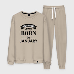 Мужской костюм хлопок Legends are born in january
