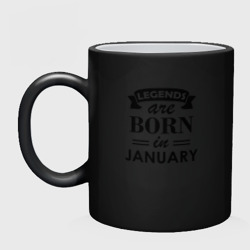 Кружка хамелеон Legends are born in january - фото 2