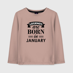 Детский лонгслив хлопок Legends are born in january