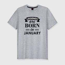 Мужская футболка хлопок Slim Legends are born in january
