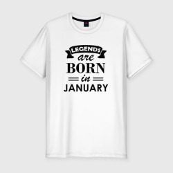 Мужская футболка хлопок Slim Legends are born in january