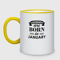 Кружка двухцветная Legends are born in january