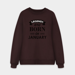 Мужской свитшот oversize без начеса хлопок Legends are born in january
