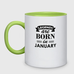 Кружка двухцветная Legends are born in january