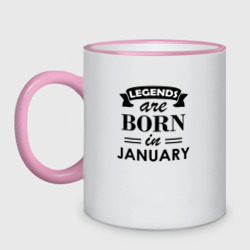 Кружка двухцветная Legends are born in january