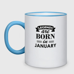 Кружка двухцветная Legends are born in january