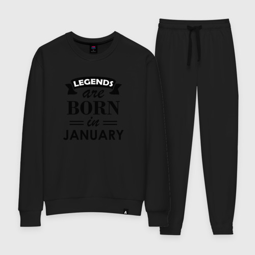 Женский костюм хлопок Legends are born in january, цвет черный