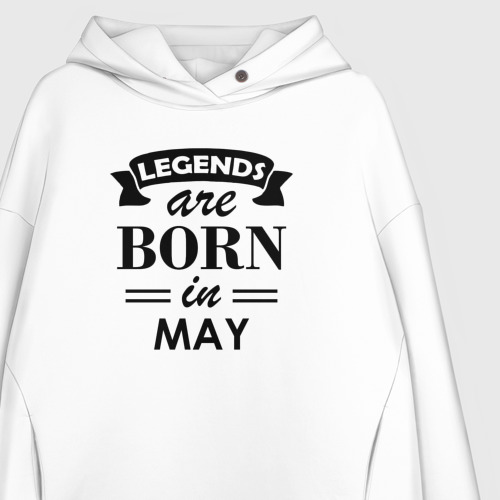 Женское худи Oversize хлопок Legends are born in May - фото 3