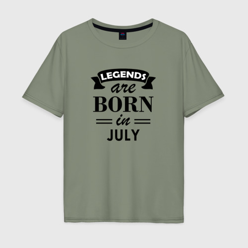 Мужская футболка хлопок Oversize Legends are born in july, цвет авокадо