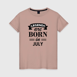 Женская футболка хлопок Legends are born in july