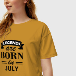 Женская футболка хлопок Oversize Legends are born in july - фото 2