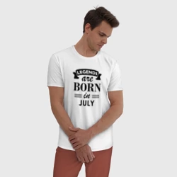 Мужская пижама с белой футболкой хлопок Legends are born in july - фото 2