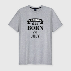 Legends are born in july – Мужская футболка хлопок Slim с принтом купить