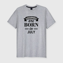 Legends are born in july – Футболка приталенная из хлопка с принтом купить