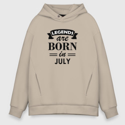 Мужское худи Oversize хлопок Legends are born in july