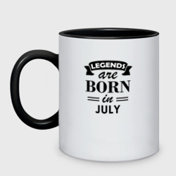 Кружка двухцветная Legends are born in july