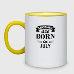 Кружка двухцветная Legends are born in july