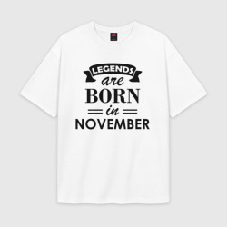 Мужская футболка Oversize хлопок texturе Legends are born in November