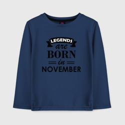 Детский лонгслив хлопок Legends are born in November