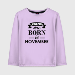 Детский лонгслив хлопок Legends are born in November
