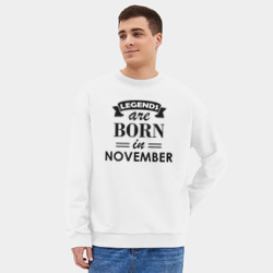 Мужской свитшот oversize без начеса хлопок Legends are born in November - фото 2