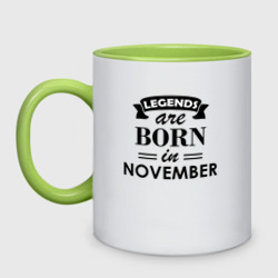 Кружка двухцветная Legends are born in November