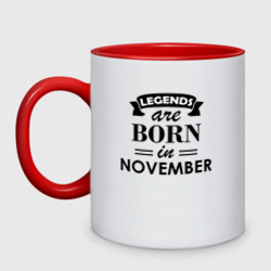 Кружка двухцветная Legends are born in November