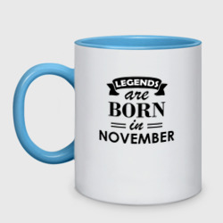 Кружка двухцветная Legends are born in November